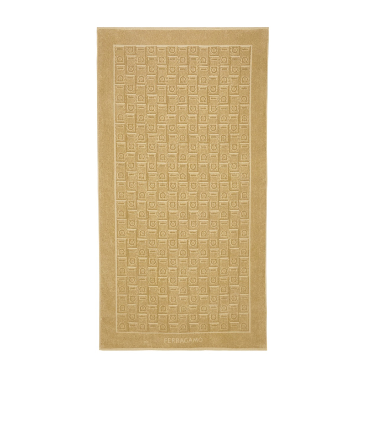 Ferragamo Monogram Beach Towel In Gold