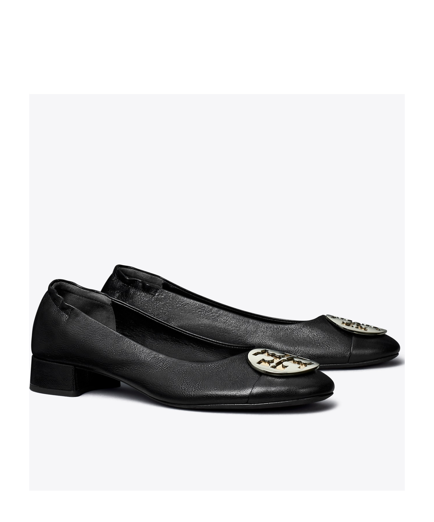 Tory Burch Claire 25mm Leather Ballerina Shoes In Black