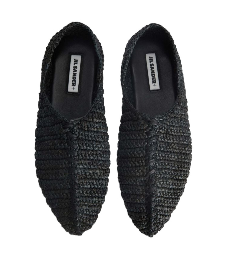 Jil Sander Interwoven-design Slippers In Black