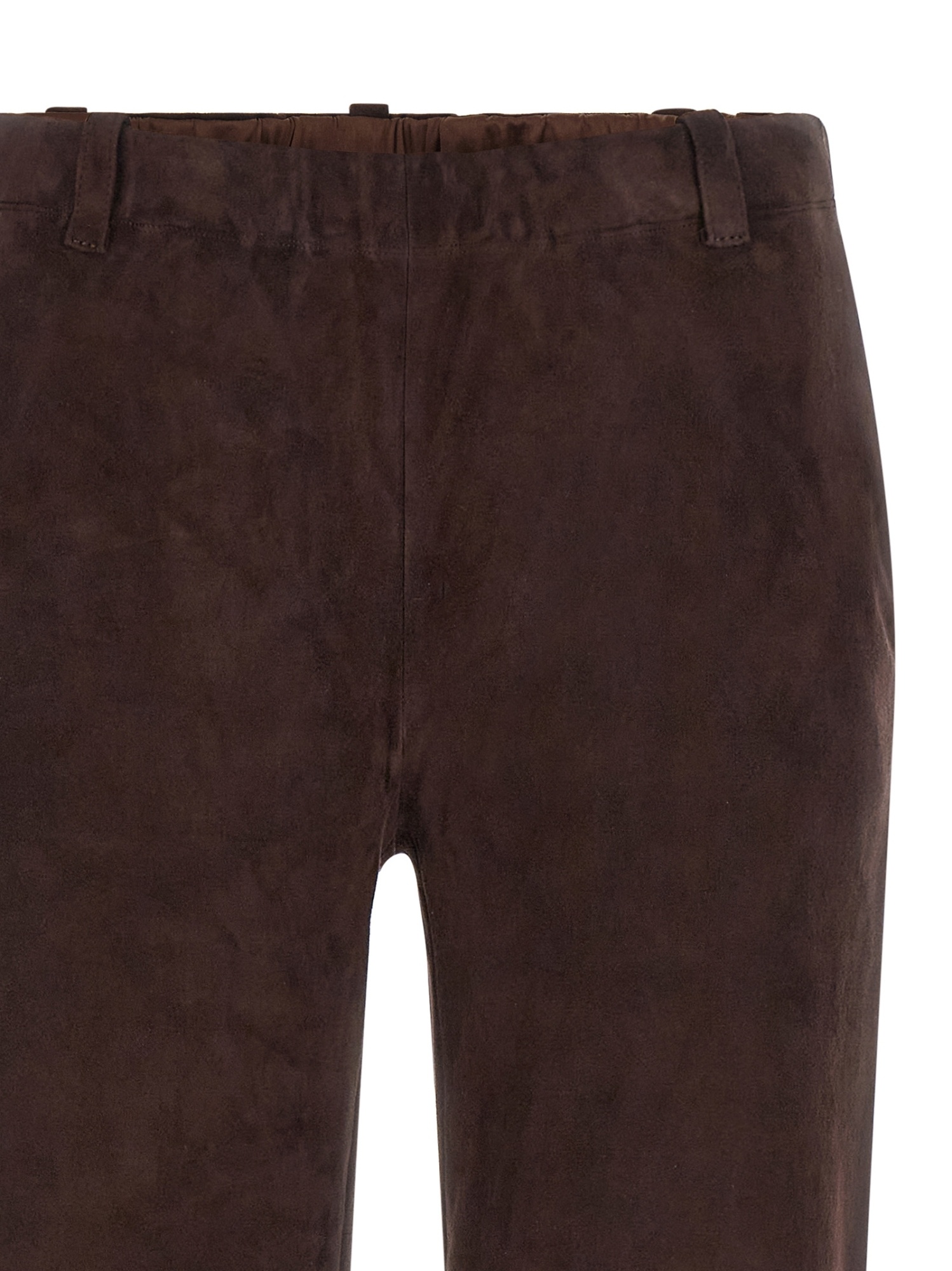 Stouls Flared Suede Trousers In Brown