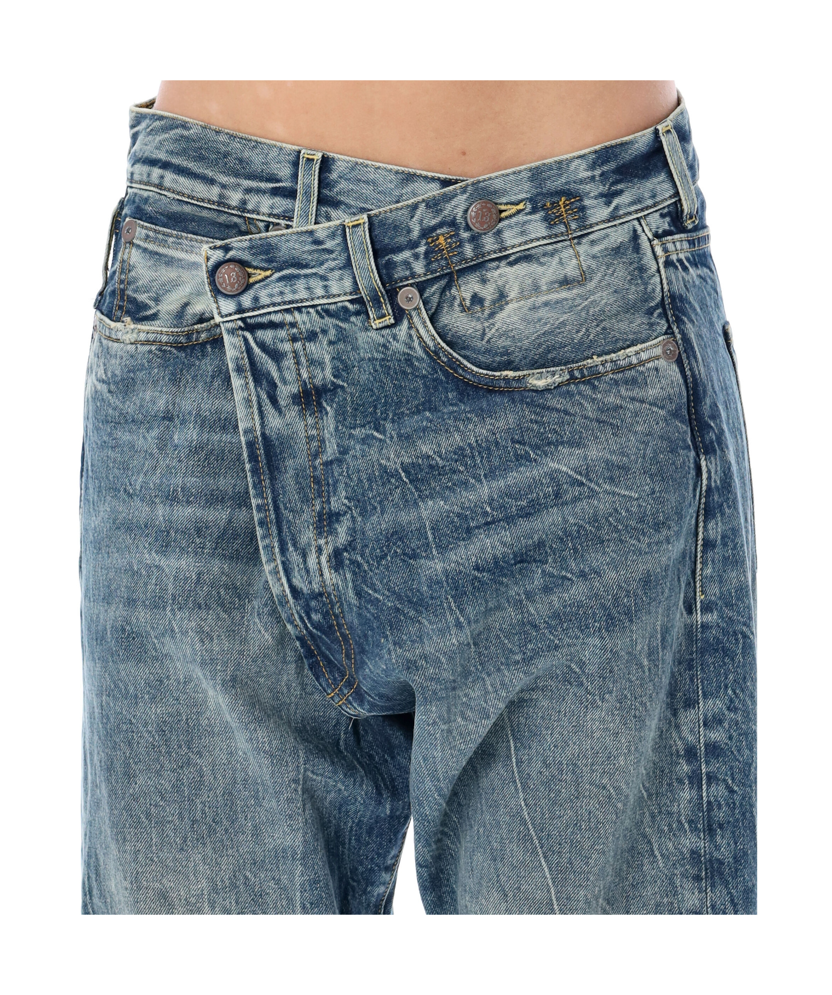 R13 ASYMMETRICAL JEANS