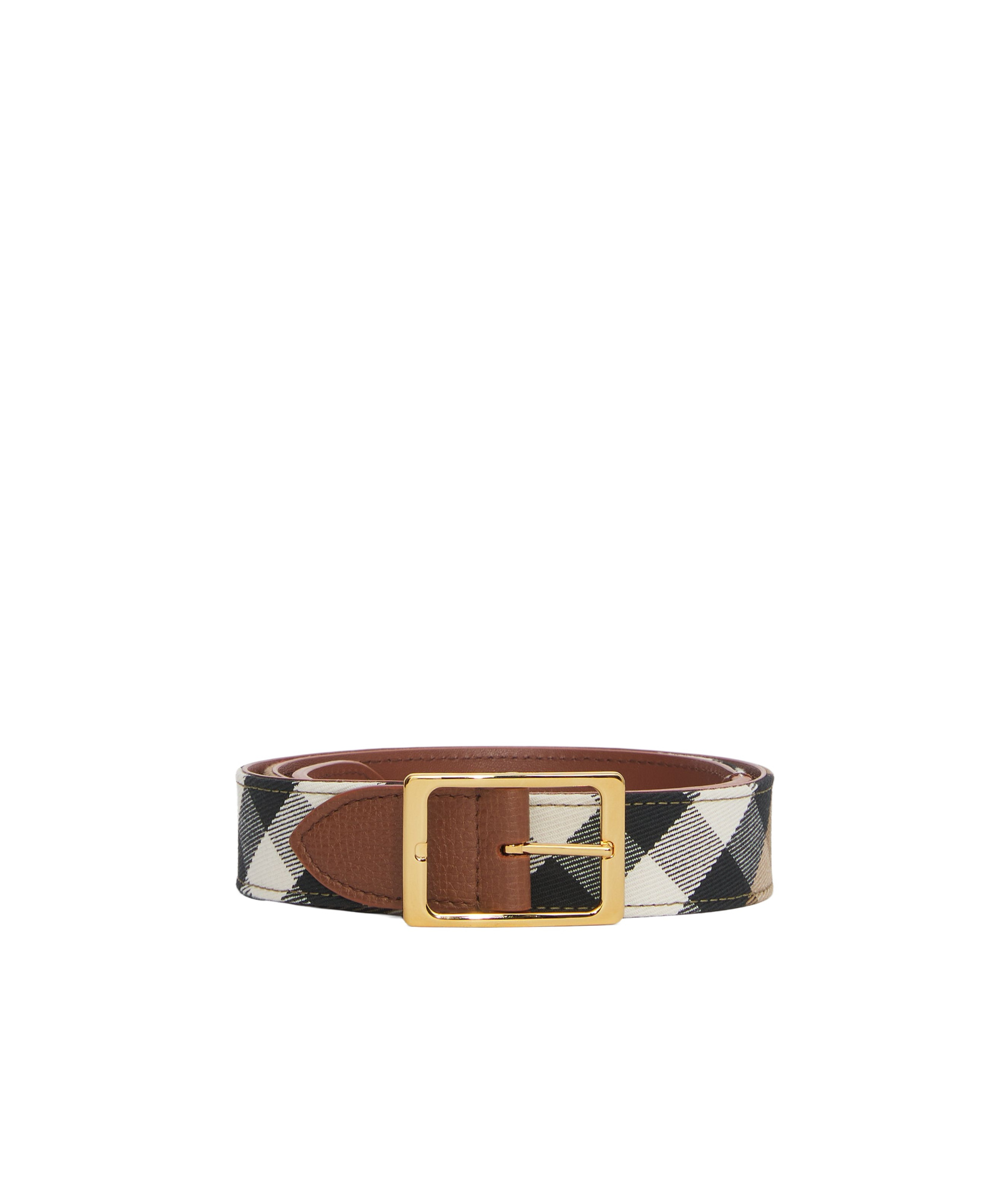 Burberry Double-sided House Checked Belt In Brown