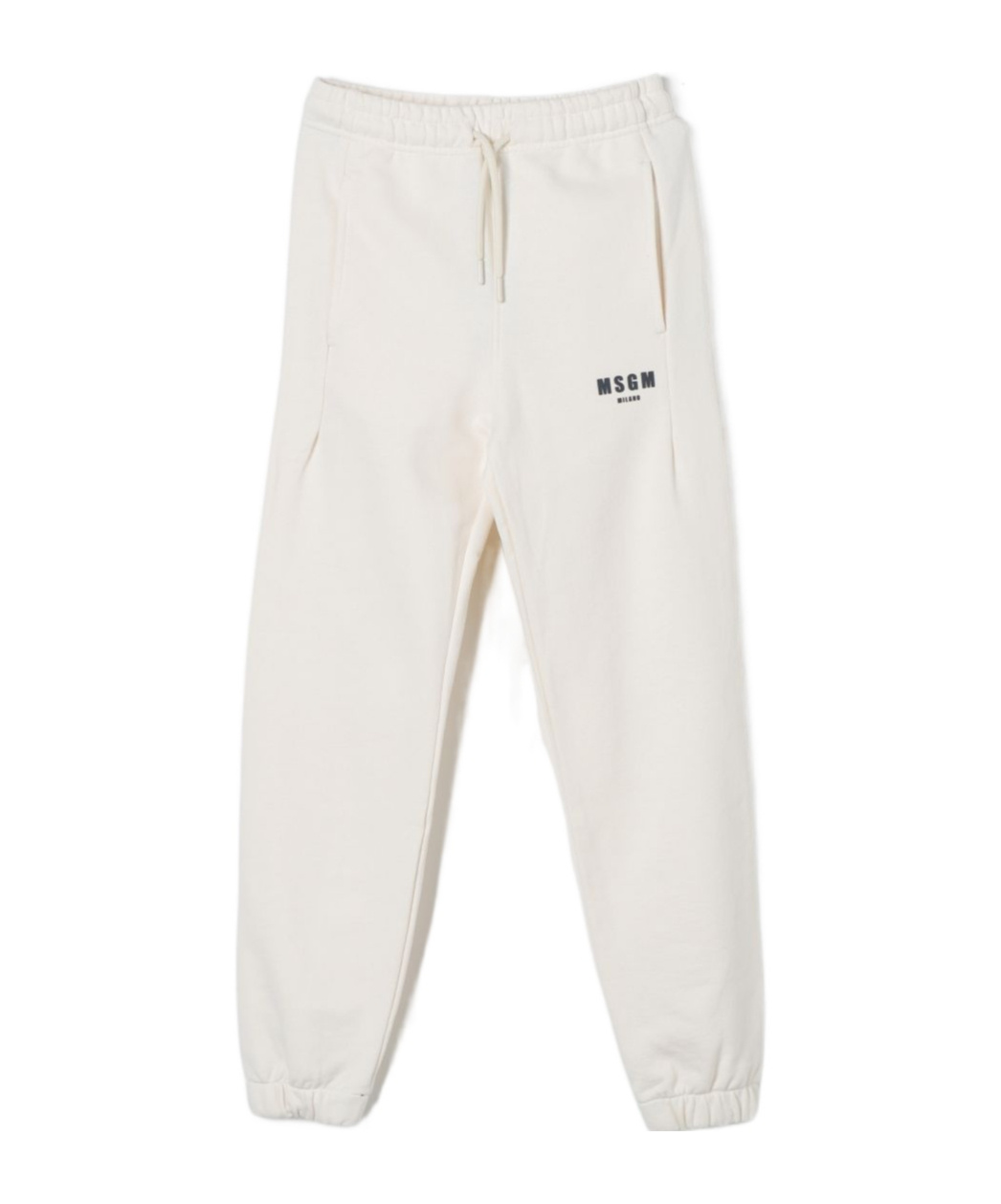 Msgm Logo-print Cotton Trousers In White