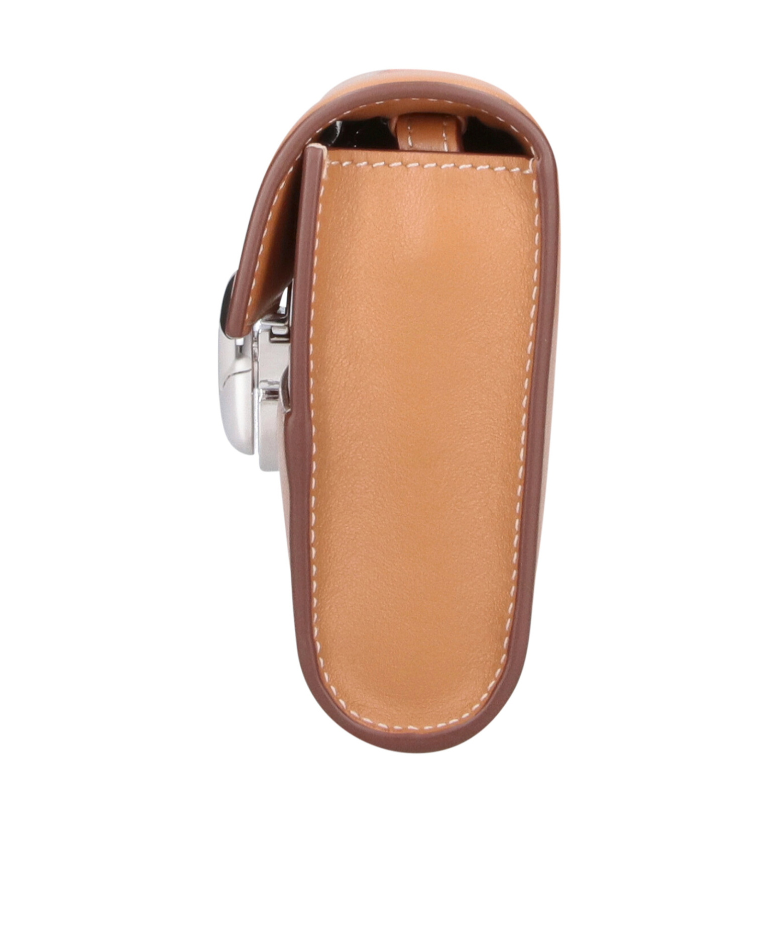 Savette Mini Rectangular Shoulder Bag In Smooth Calf Leather In Brown