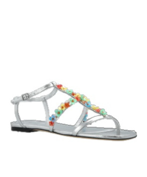 Jimmy Choo Silver Open Toe Sandals In Metallic