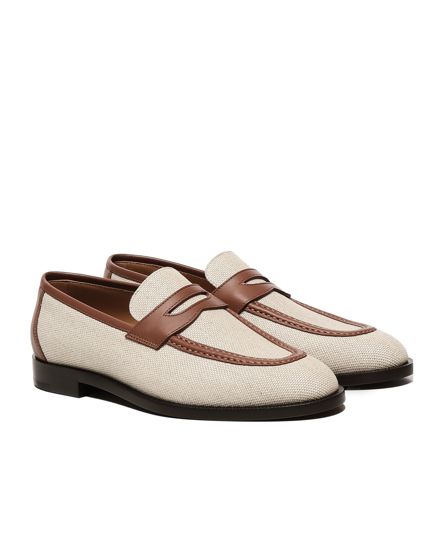 Loro Piana Round Toe Loafers In Brown