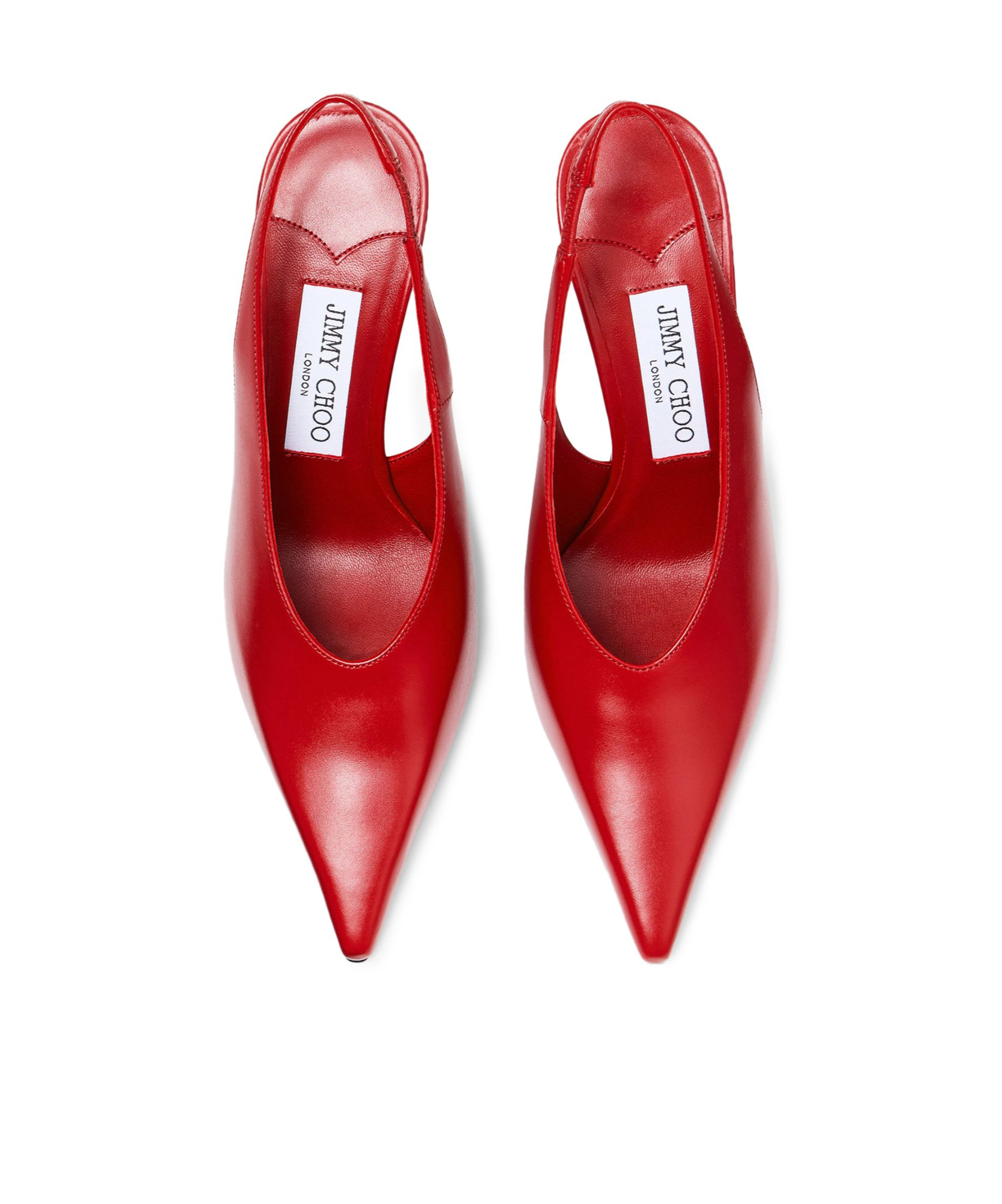 Jimmy Choo Isa 95 Leather Slingback Pumps In Red