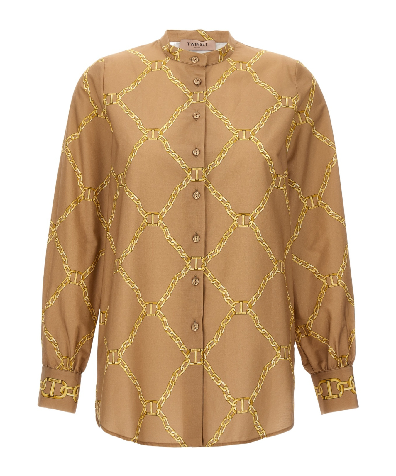 Twinset Print Shirt Shirt And Blouse Beige In Brown