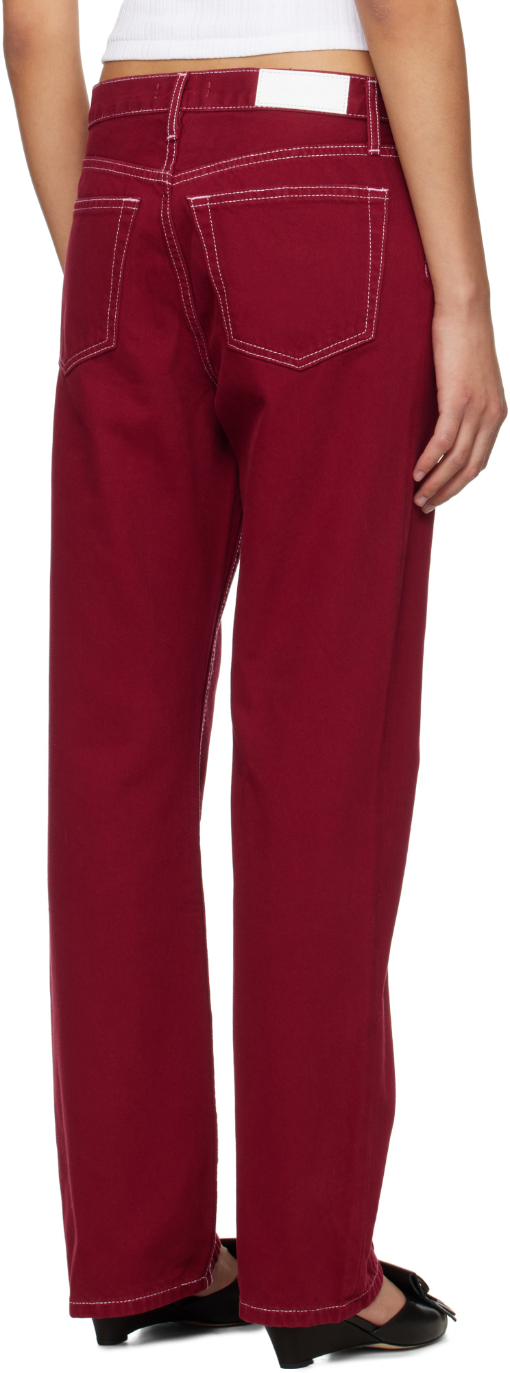 Re/done The Standard Jeans Currant In Red