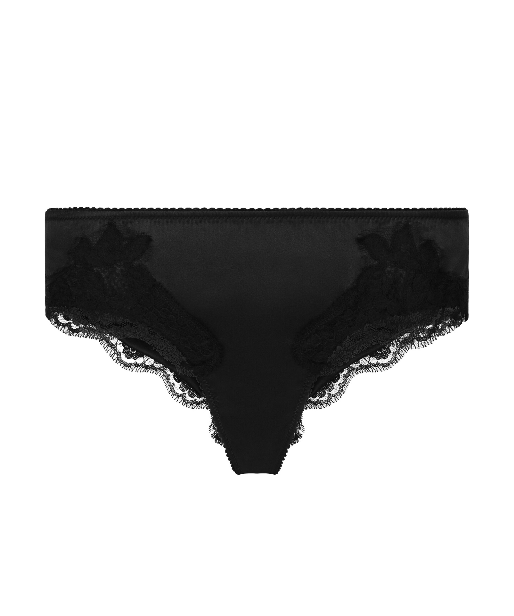Shop Dolce & Gabbana Floral Lace Briefs In Black