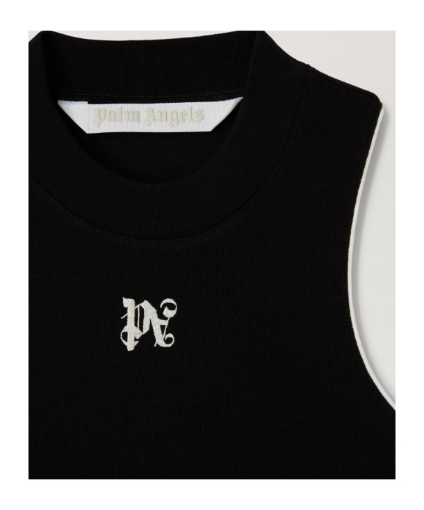 Palm Angels Pa Monogram Top In Black