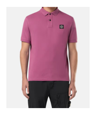 Shop Stone Island Compass-badge Polo Shirt In Pink