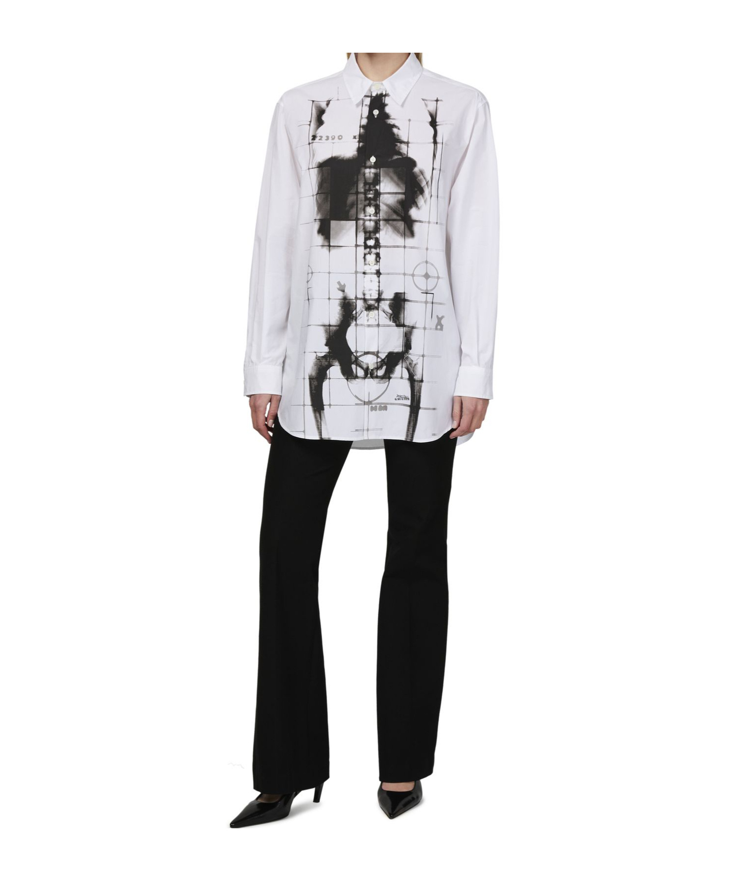 Shop Jean Paul Gaultier The Squeletor Printed Shirt In White