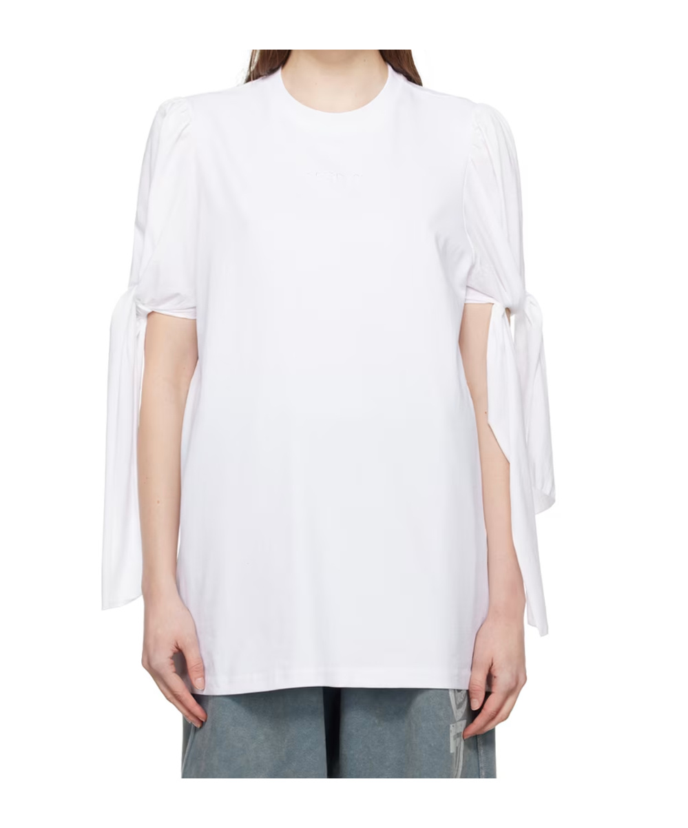 Open Yy Knotted T-shirt In White