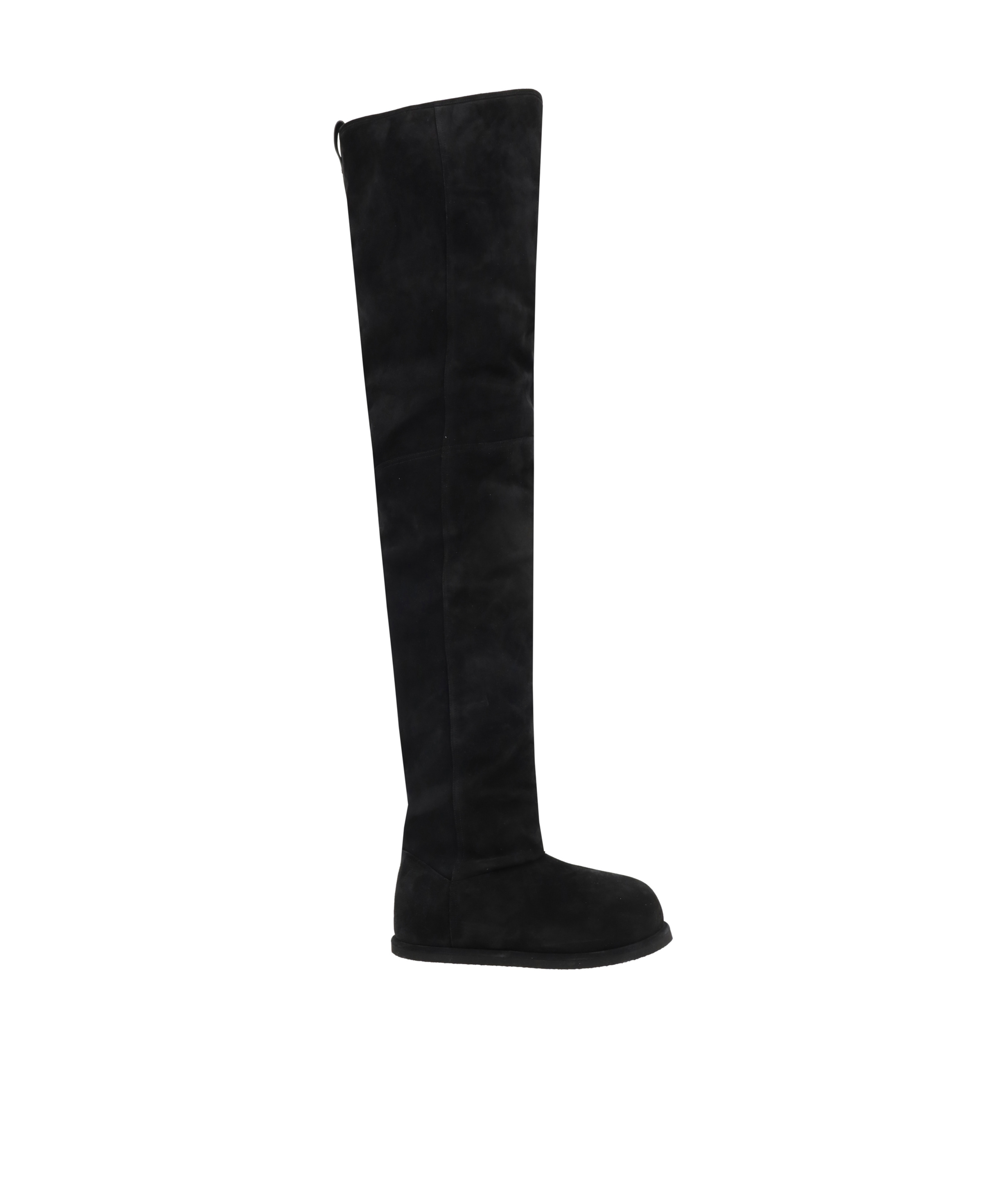 Amina Muaddi Black Suede Heidi Over The Knee Boots In White
