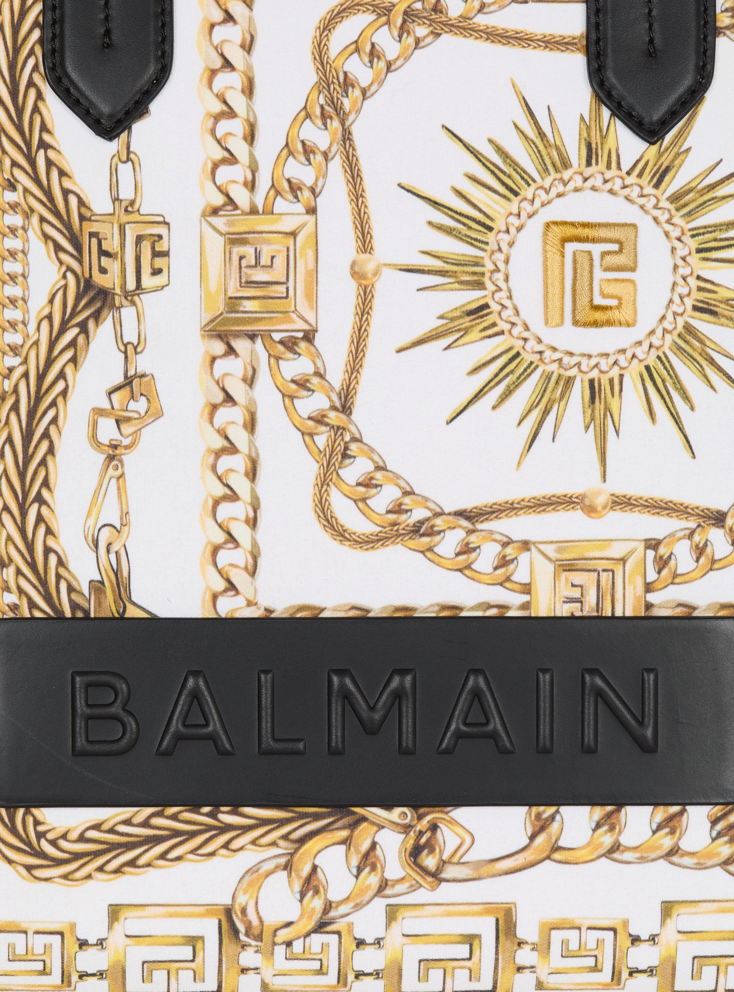 Balmain B-army Medium Tote Bag In Printed Canvas