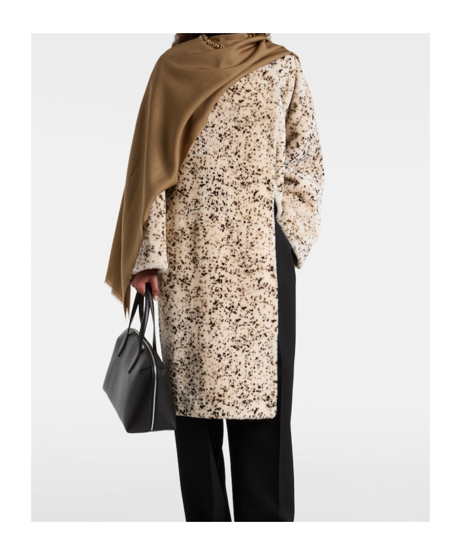 Totême Toteme Stracciatella Shearling Coat In Brown