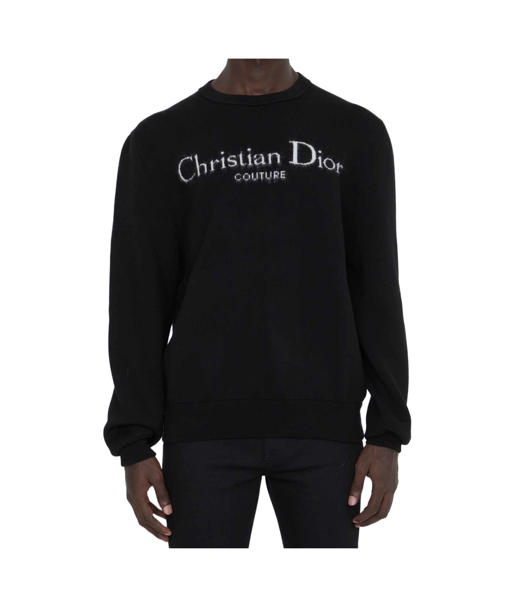 Dior Logo Long-sleeved Sweater In Black