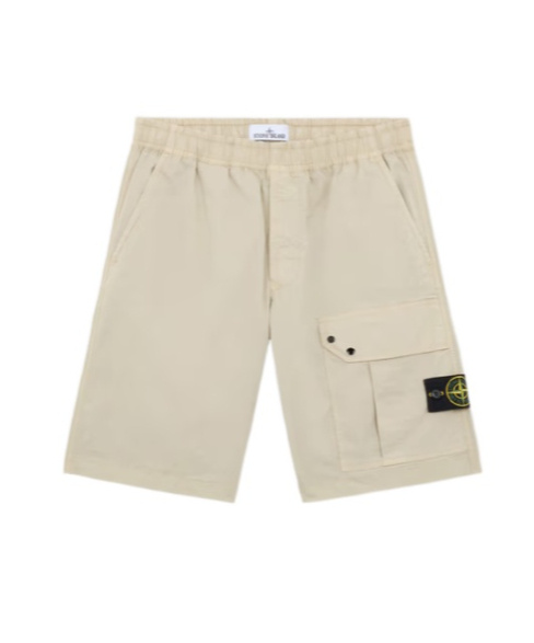 Stone Island Compass-badge Bermuda Shorts In White