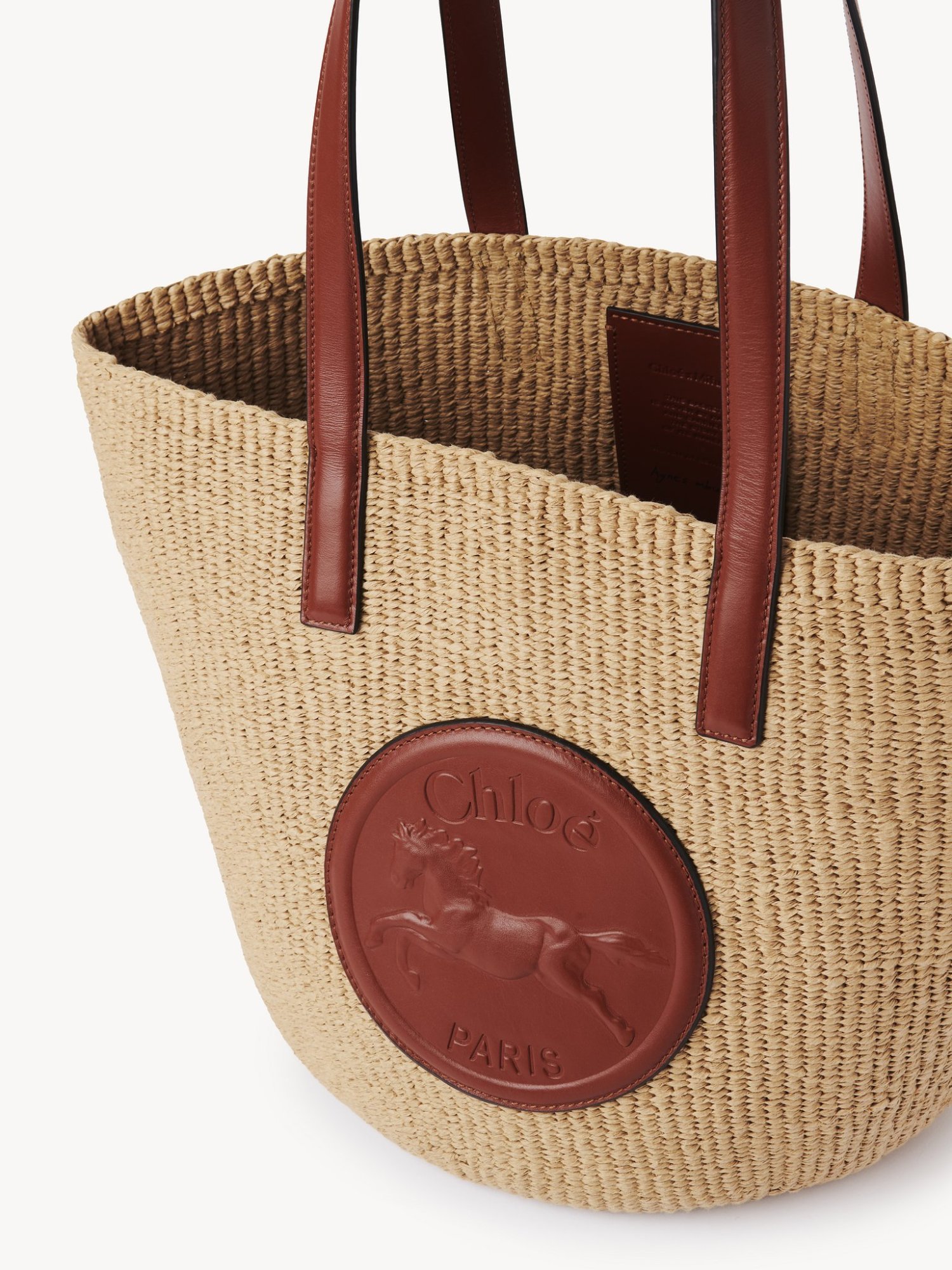 Chloé Beige Horse Medal Large Basket Bag In Nude