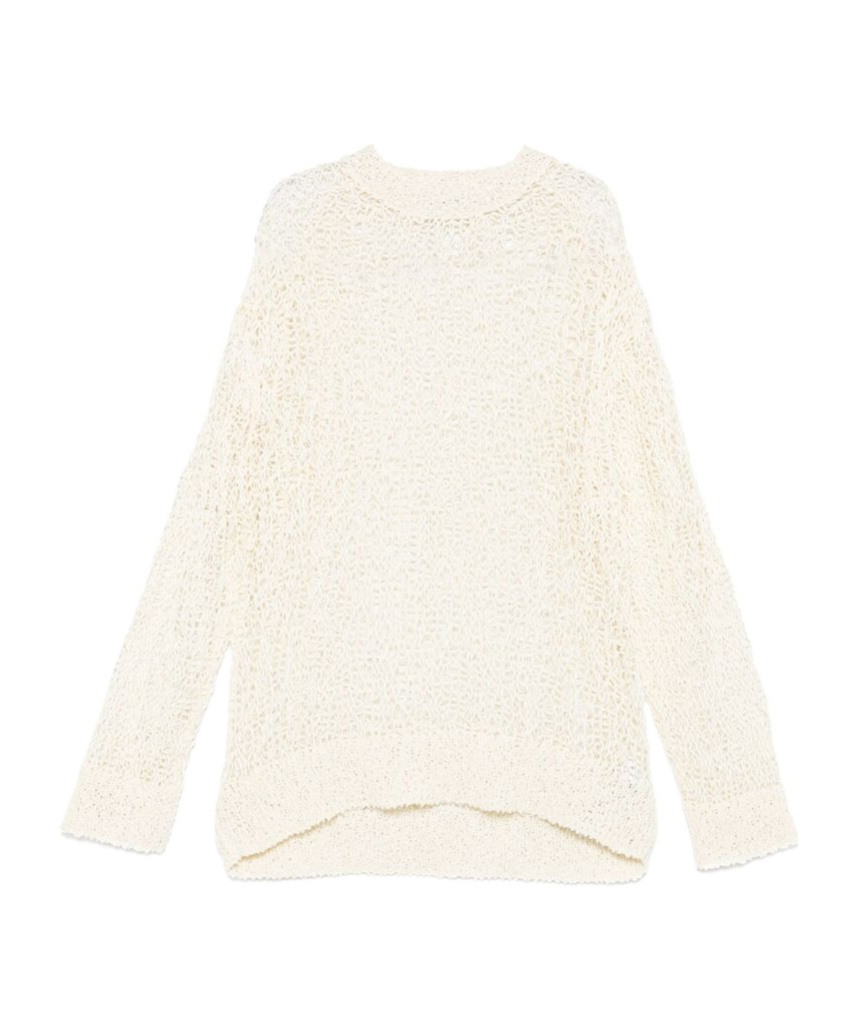 Jil Sander Open-knit Sweater In White