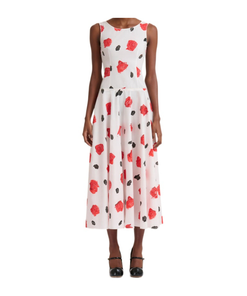 Marni Midikleid Mit Rosen-print In Multi