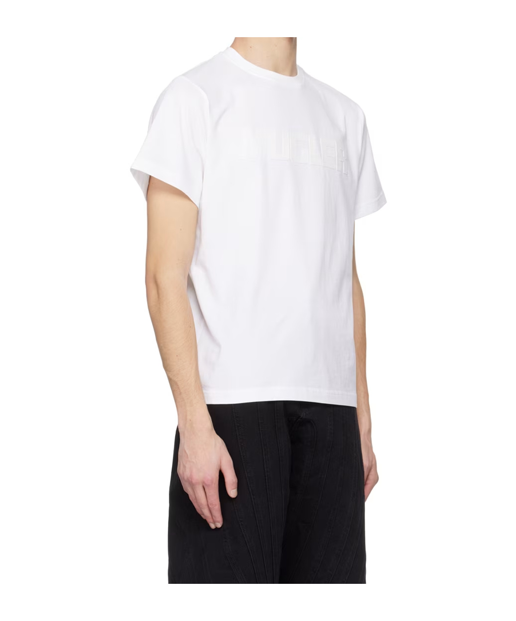 Mugler Round-neck Printed T-shirt In White