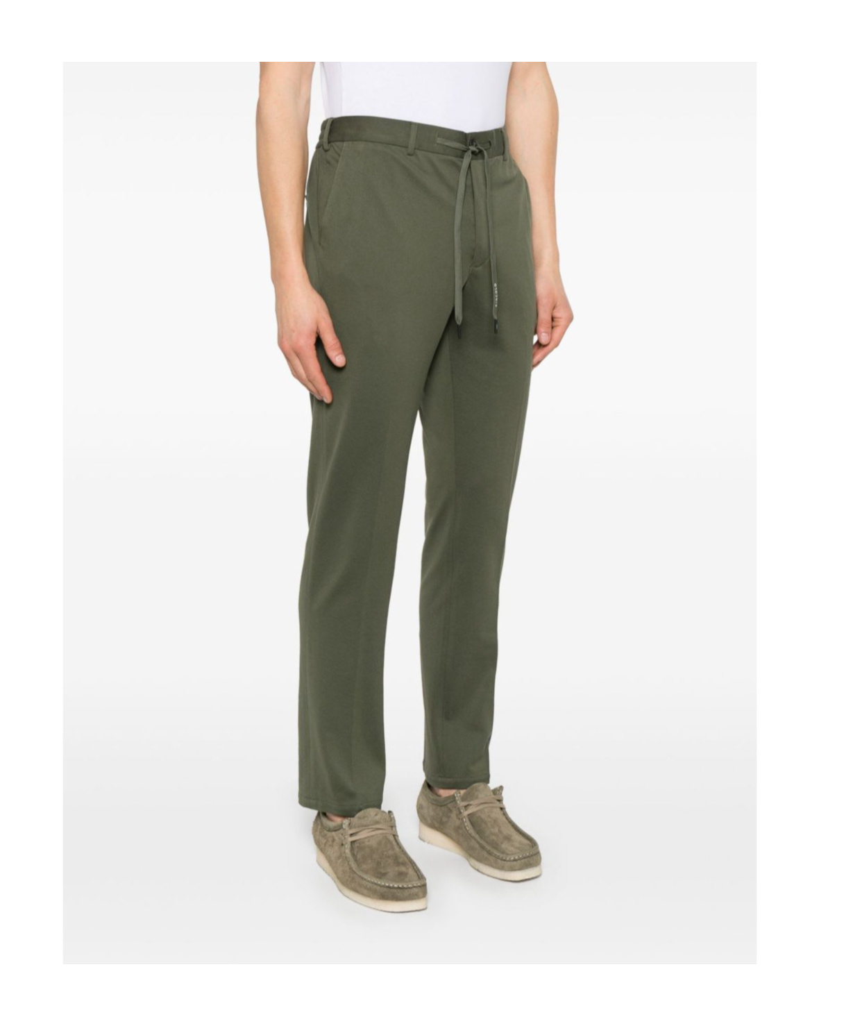 Circolo 1901 Straight Leg Cotton Trousers With Pockets In Green