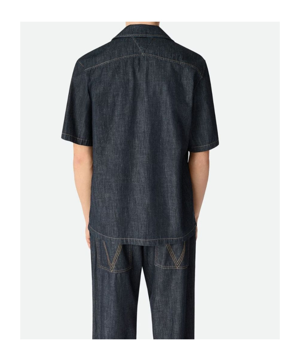 Bottega Veneta Rinsed Indigo Straight Denim Shirt In Blue