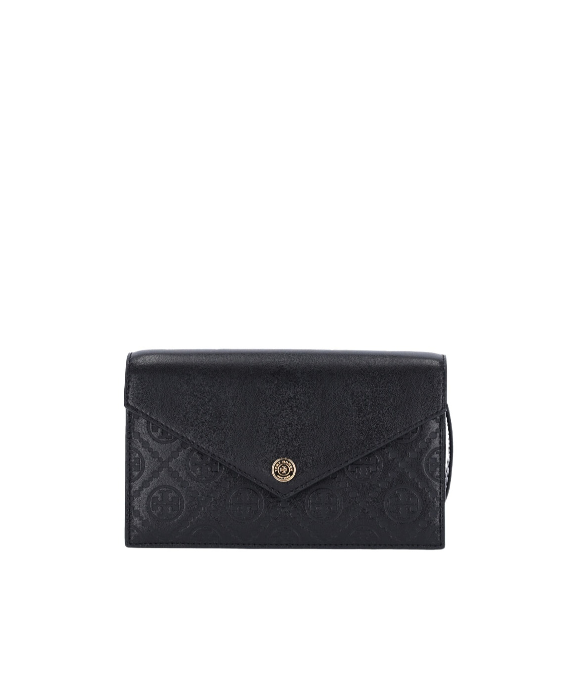 Tory Burch T Monogram Envelope Chain Wallet In Black