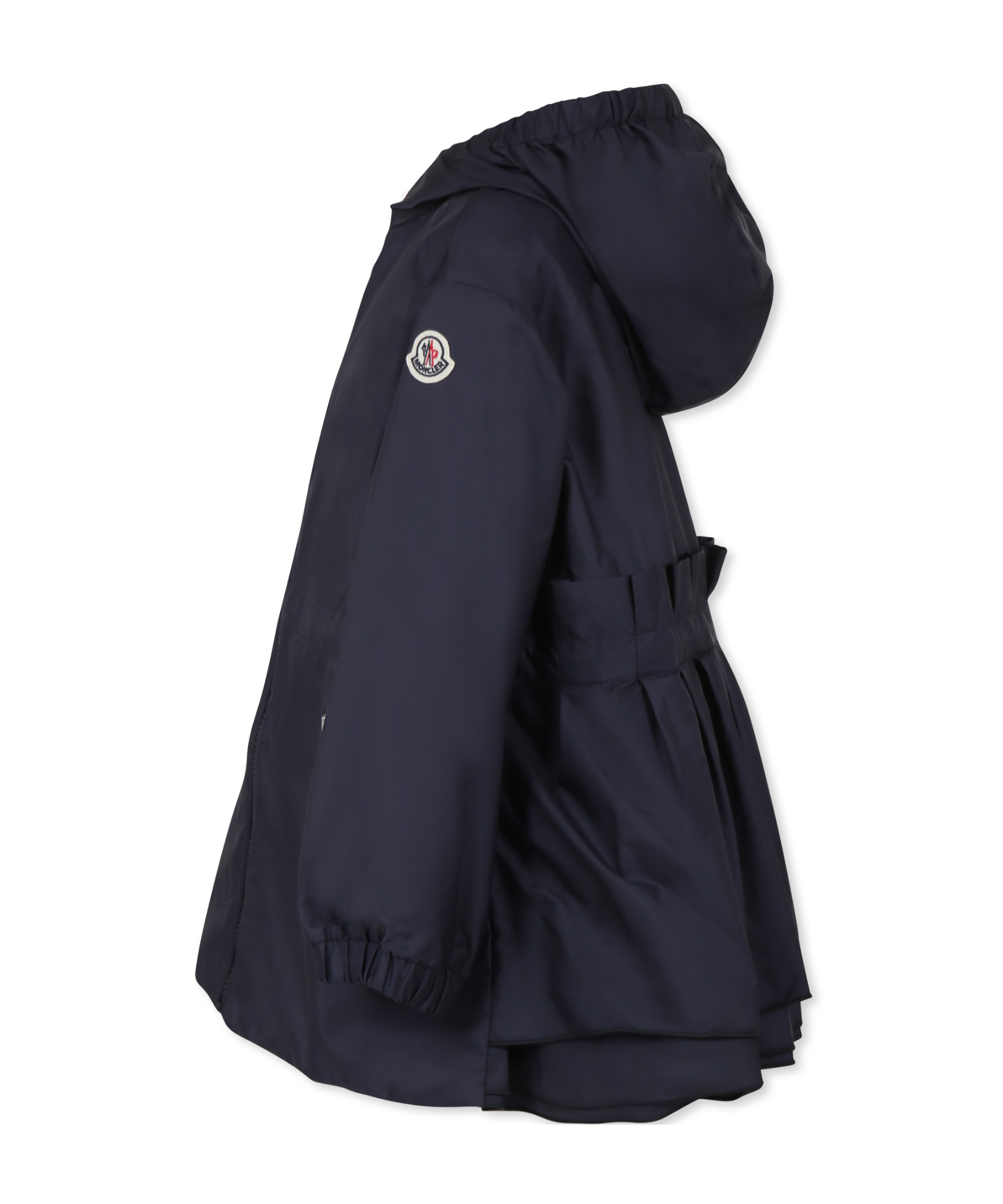 Moncler Enfant Logo-patch Hooded Raincoat In Blue