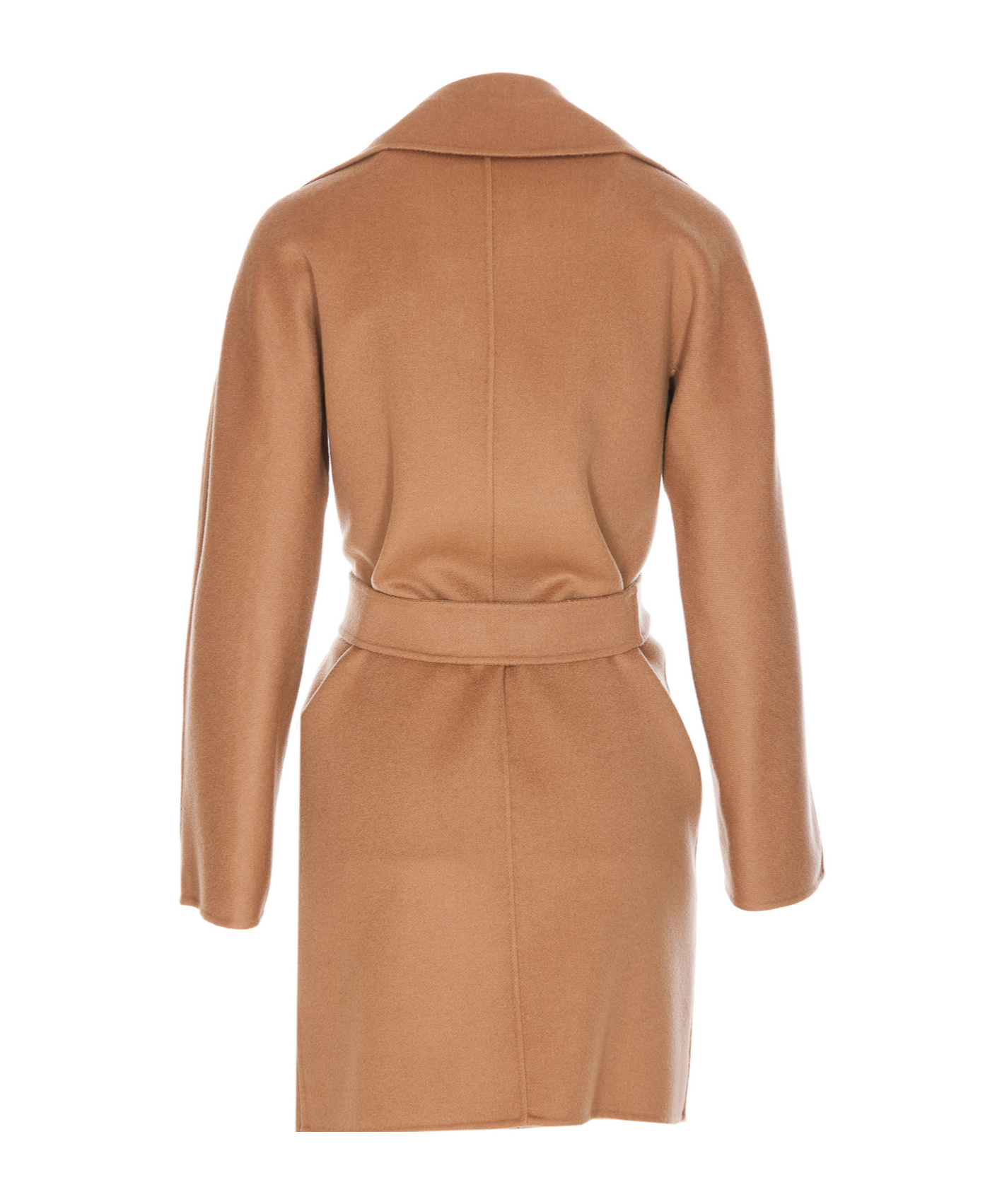 Max Mara Long-sleeved Coat In Nude