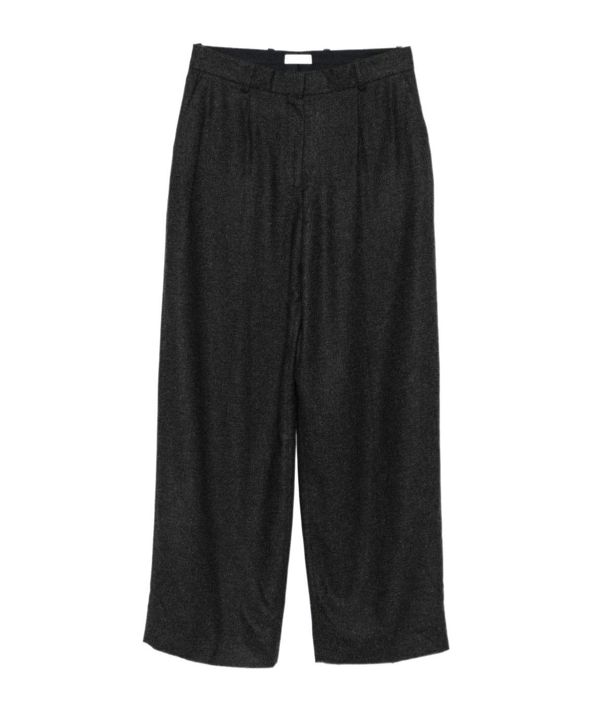 Totême Wide-leg Flannel Trousers Featuring Pockets In Black