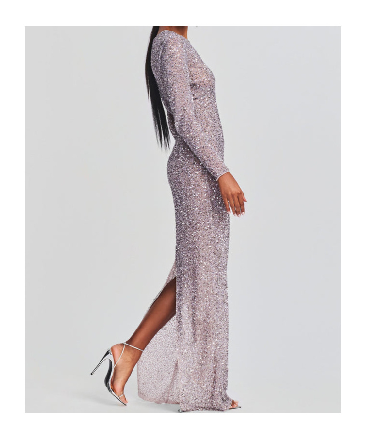 Retroféte Heidi Sequin Long-sleeve Dress