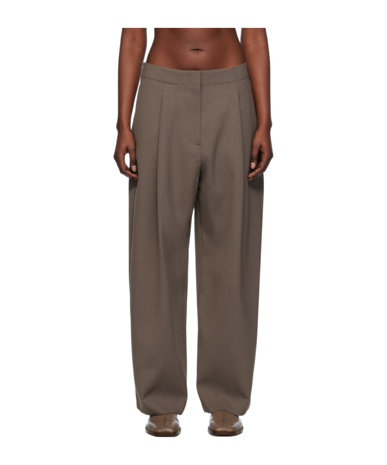 Studio Nicholson Pleated Casual Pants In Gray