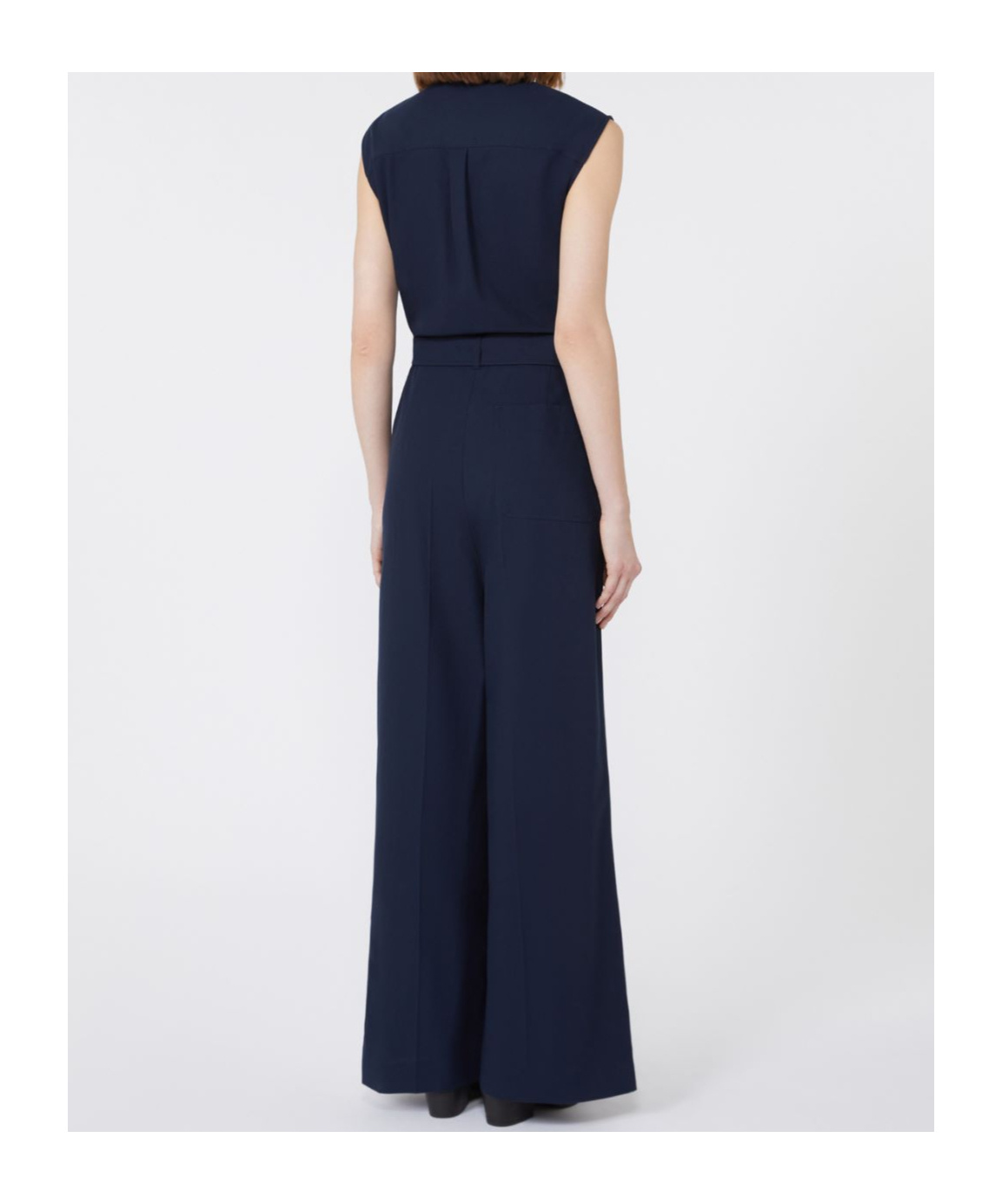 Weekend Max Mara Cotton Gabardine Jumpsuit In Blue