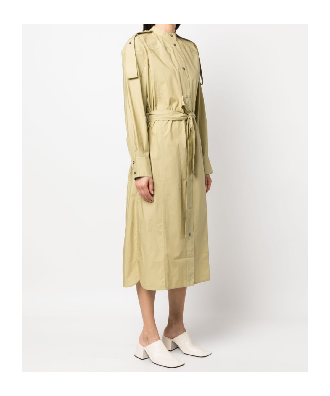 Studio Nicholson Green Itarsi Midi Dress In Brown