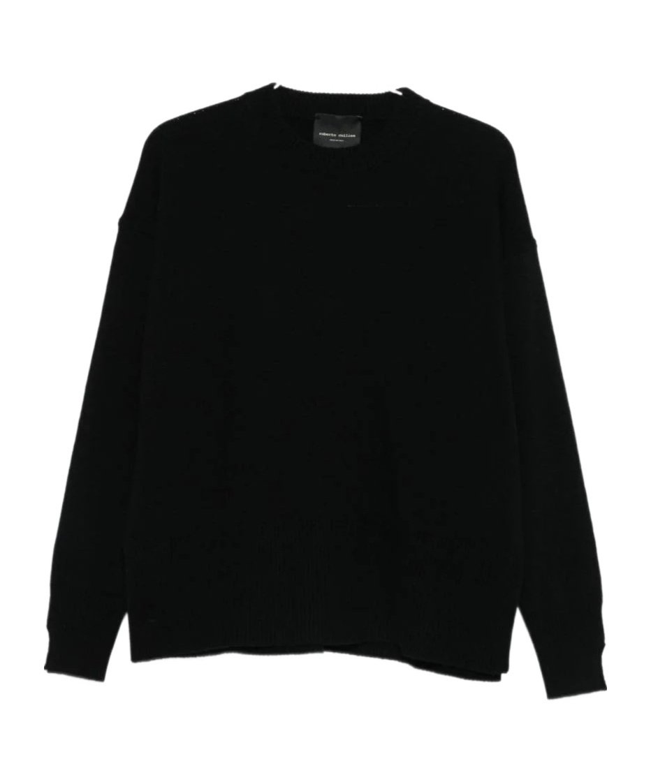Roberto Collina Round-neck Long-sleeve Sweater In Black