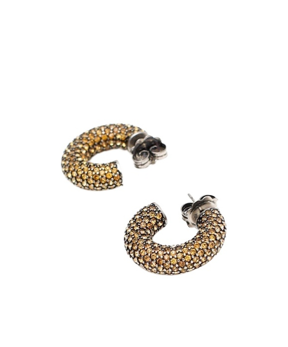 Amina Muaddi Cameron Ring Earrings In Yellow