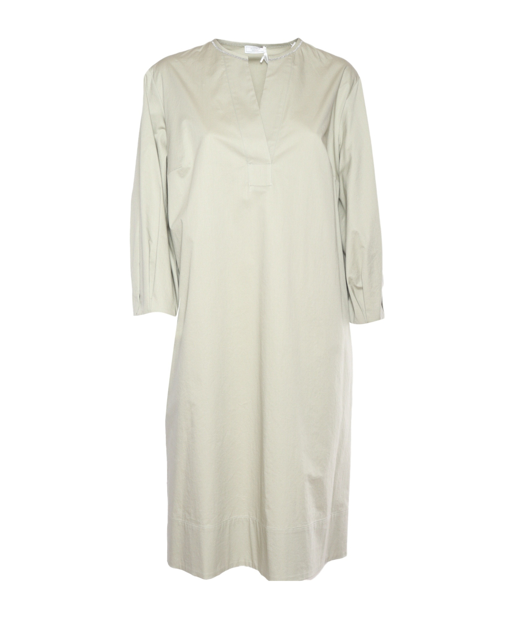 Peserico Relaxed Silhouette Dress With Subtle V-neckline In Gray