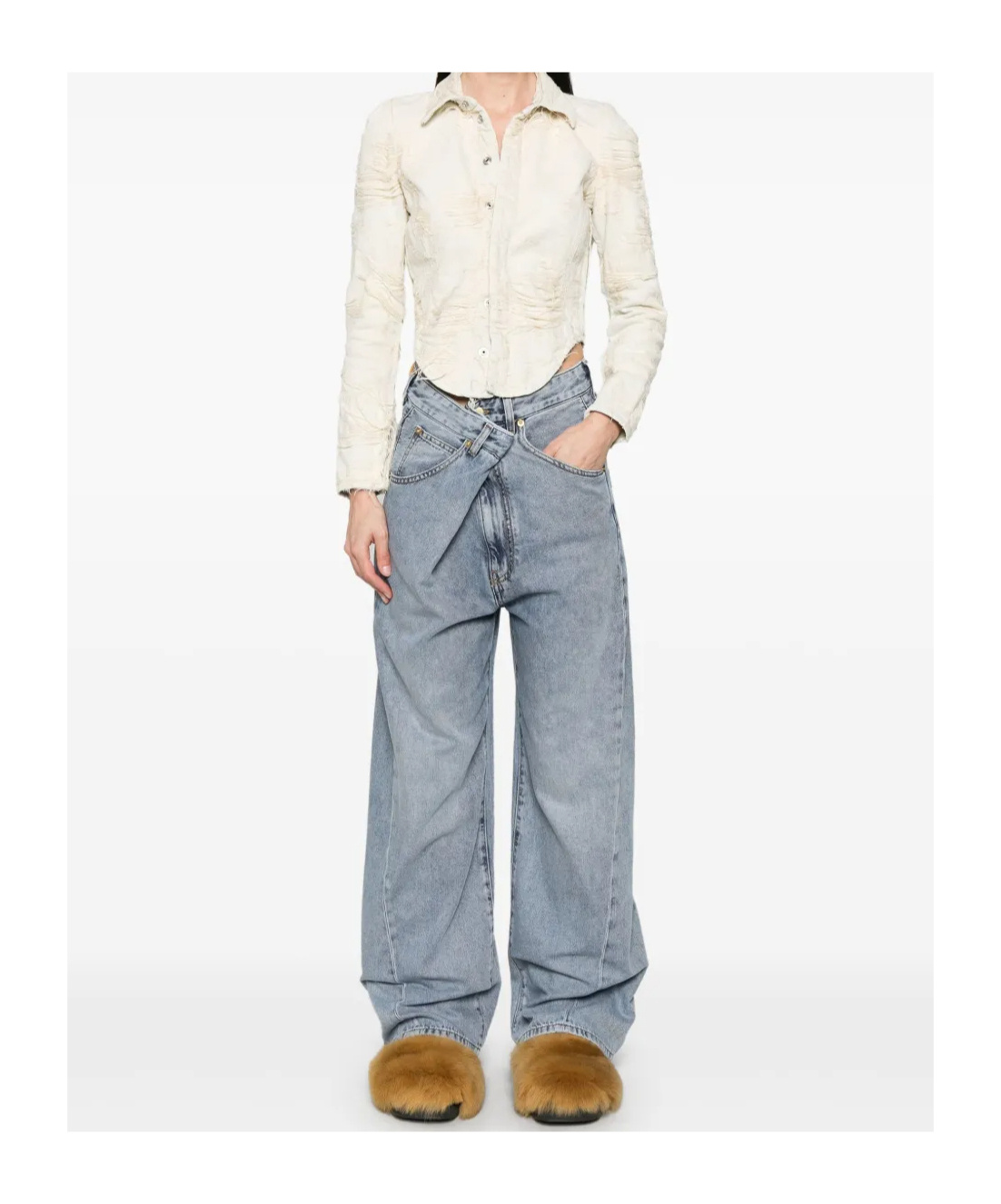 Shop Darkpark Ines Jeans In Gray