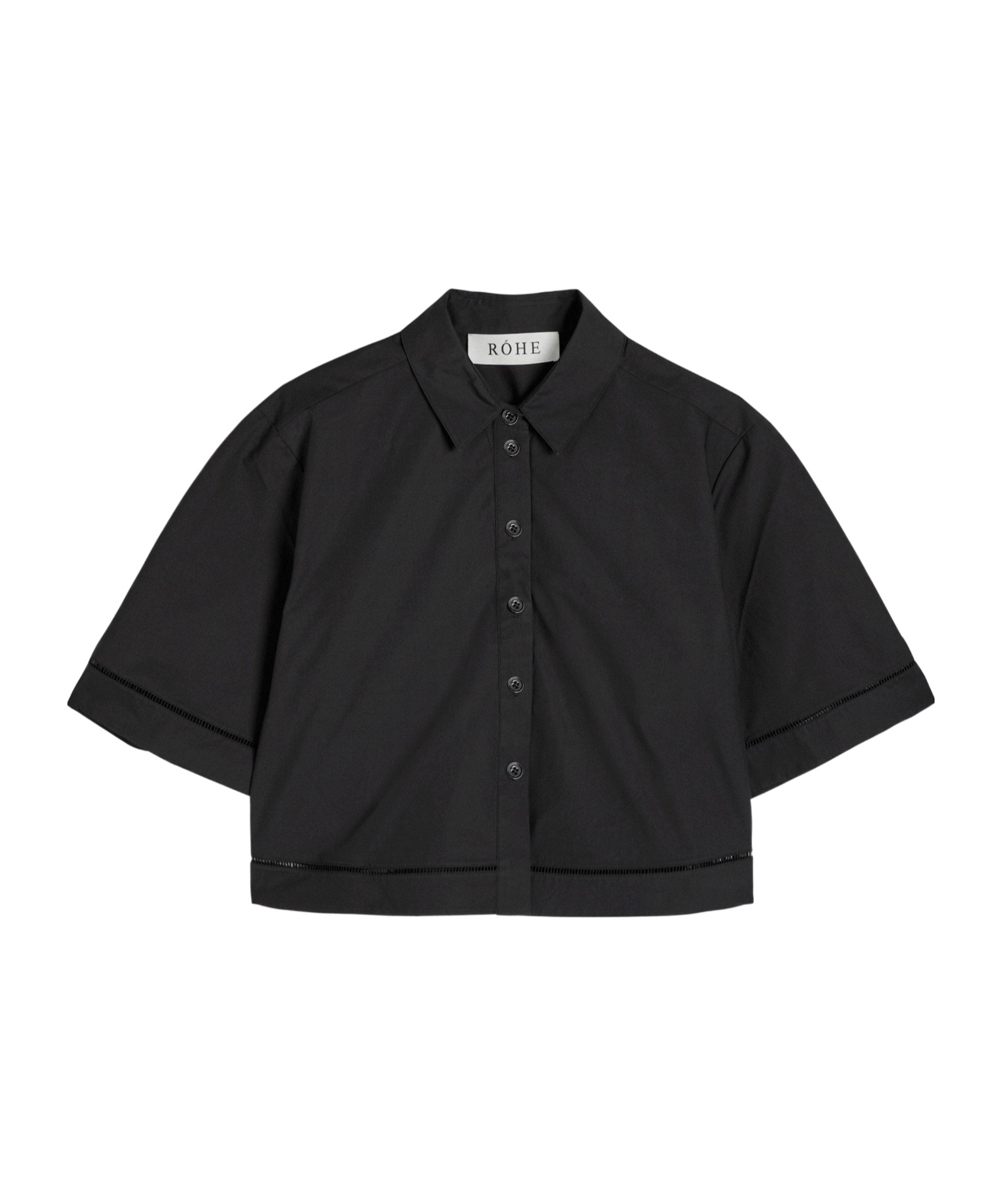 Rohe Short Cotton Shirt In Black