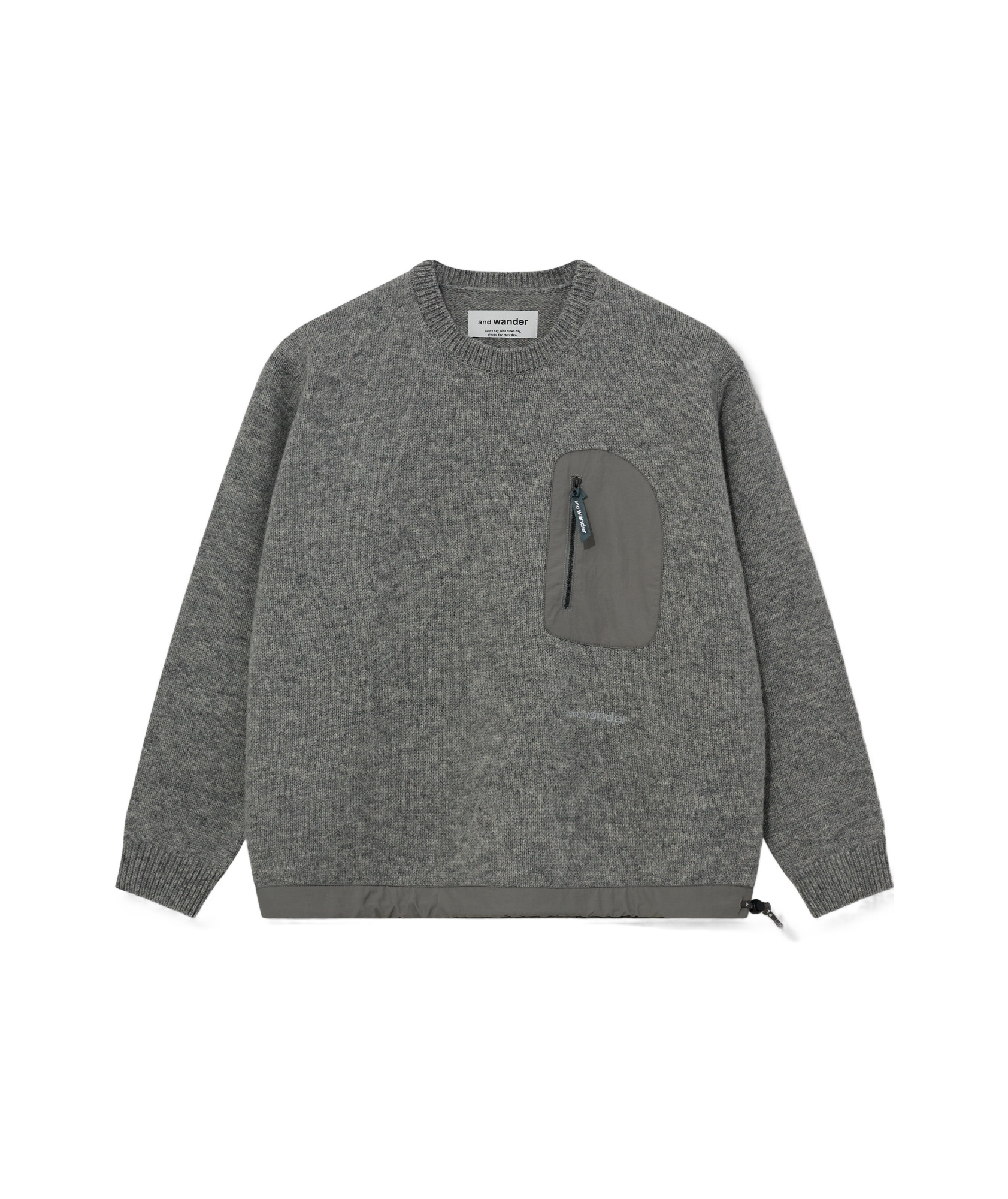 And Wander Long-sleeved Sweater In Gray