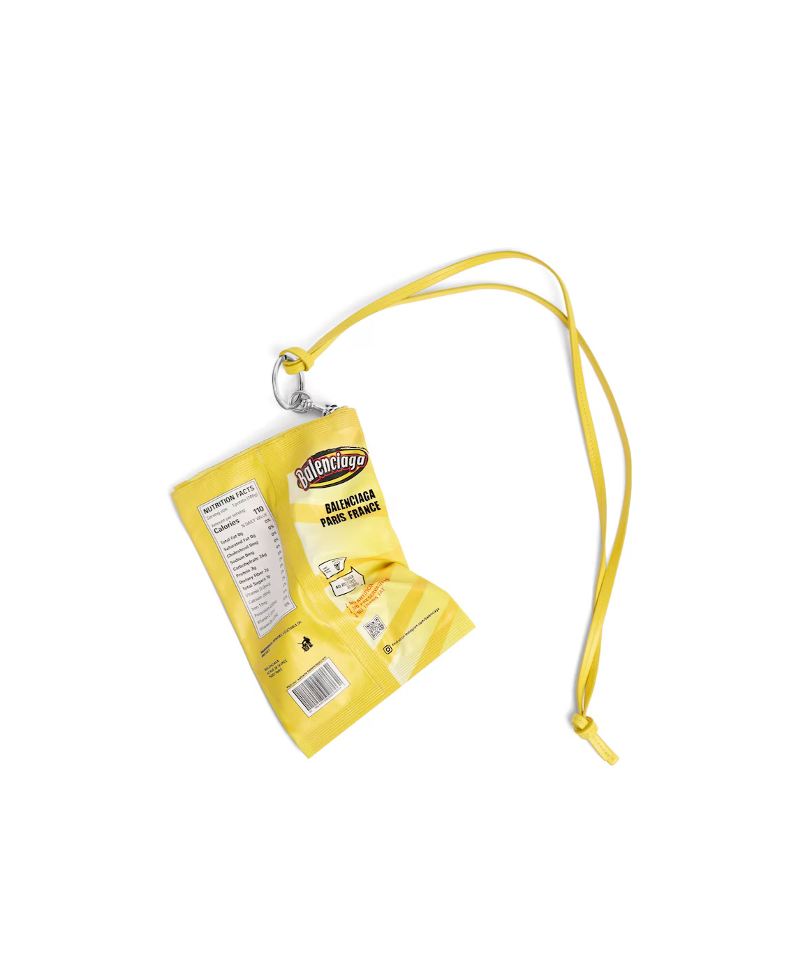 Balenciaga Chips Phone Holder Pouch In Yellow In Yellow