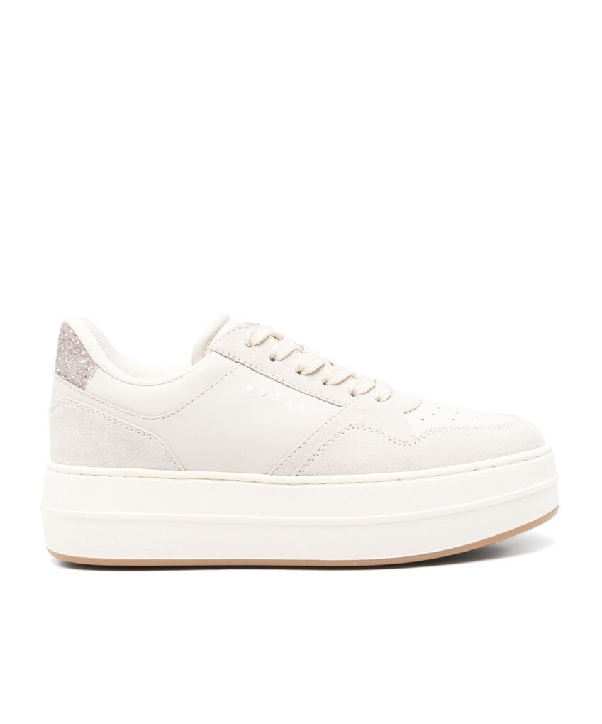Hogan Thick Sole Laced Sneakers In White