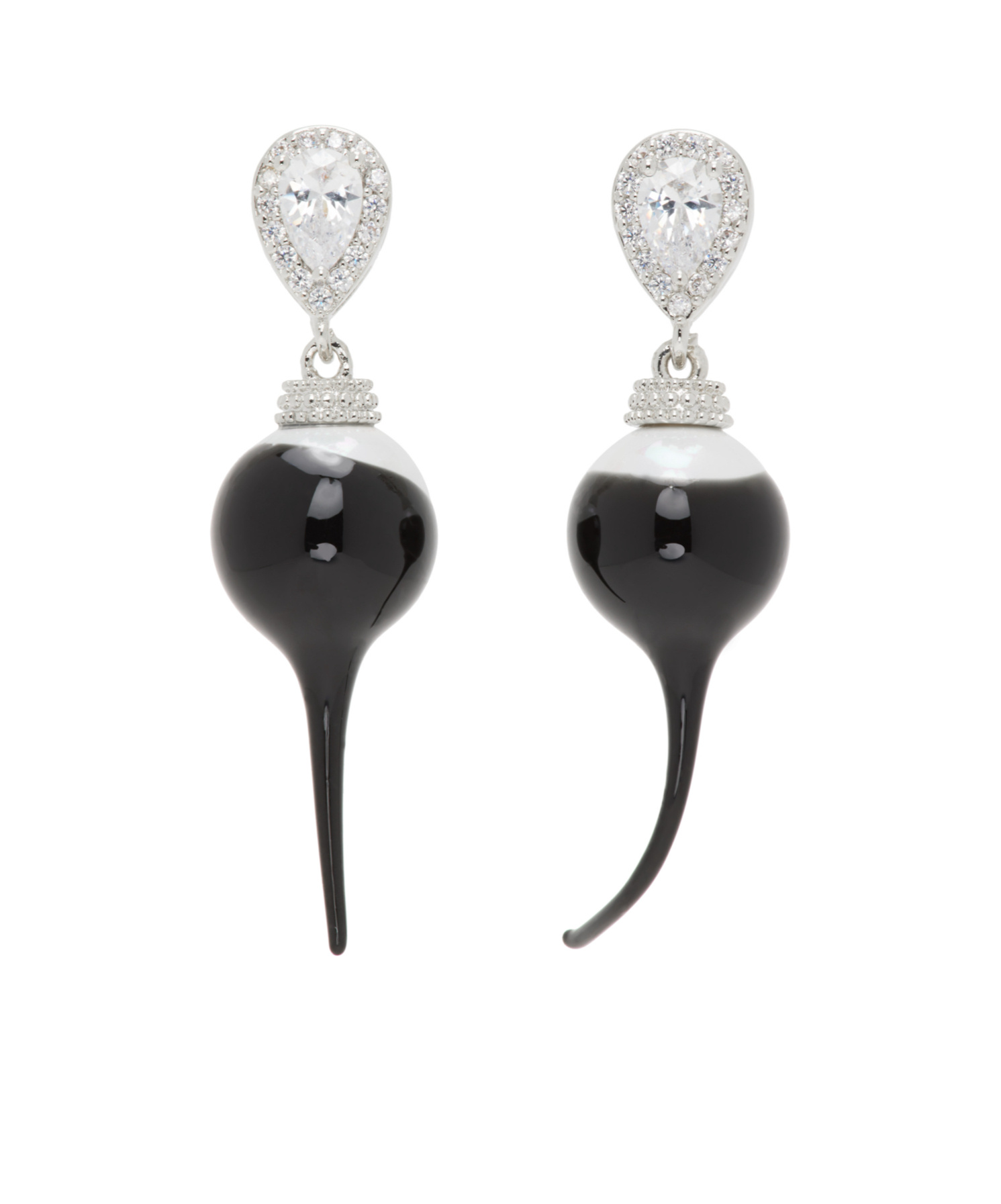 Ottolinger Crystal-embellished Drop Earrings In White
