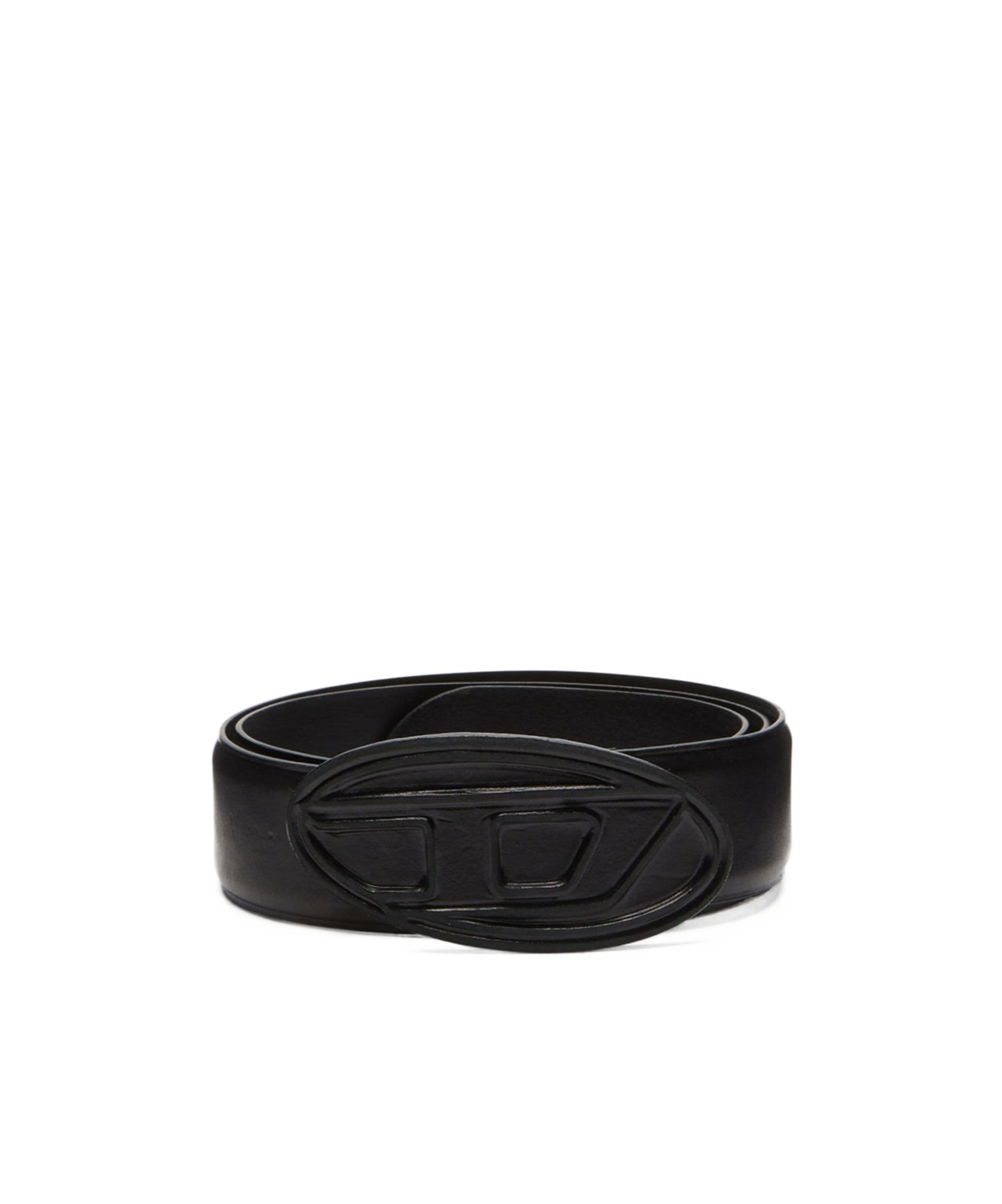 Diesel B-1dr Scratch Leather Belt In Black