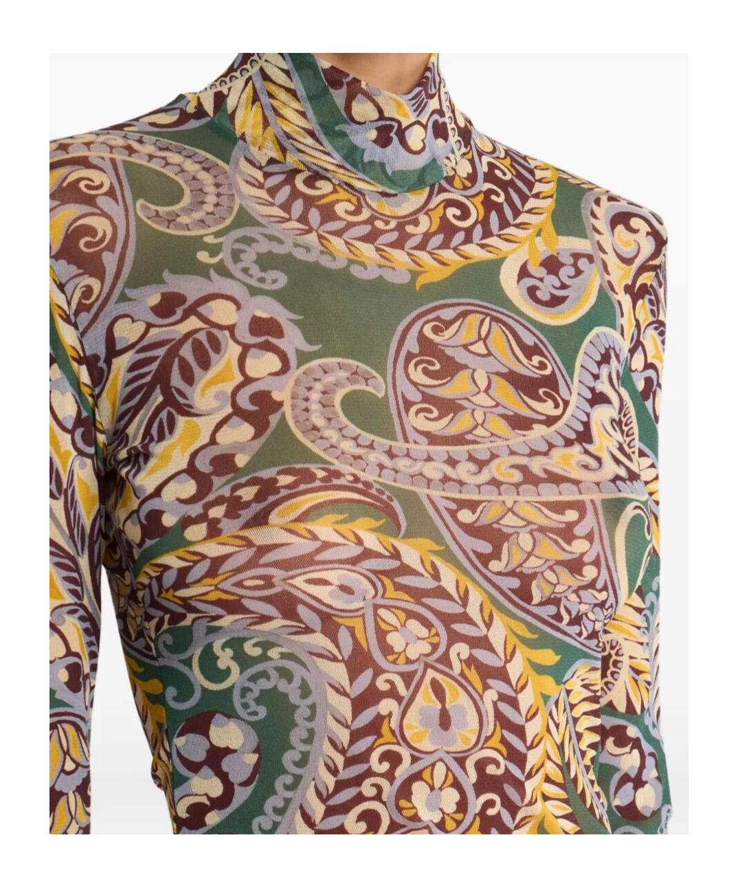 Etro Women High-neck Top With Paisley Pattern In Multi