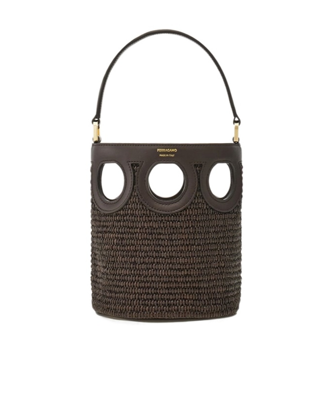 FERRAGAMO GANCINI OUTLINE BUCKET BAG (XS)