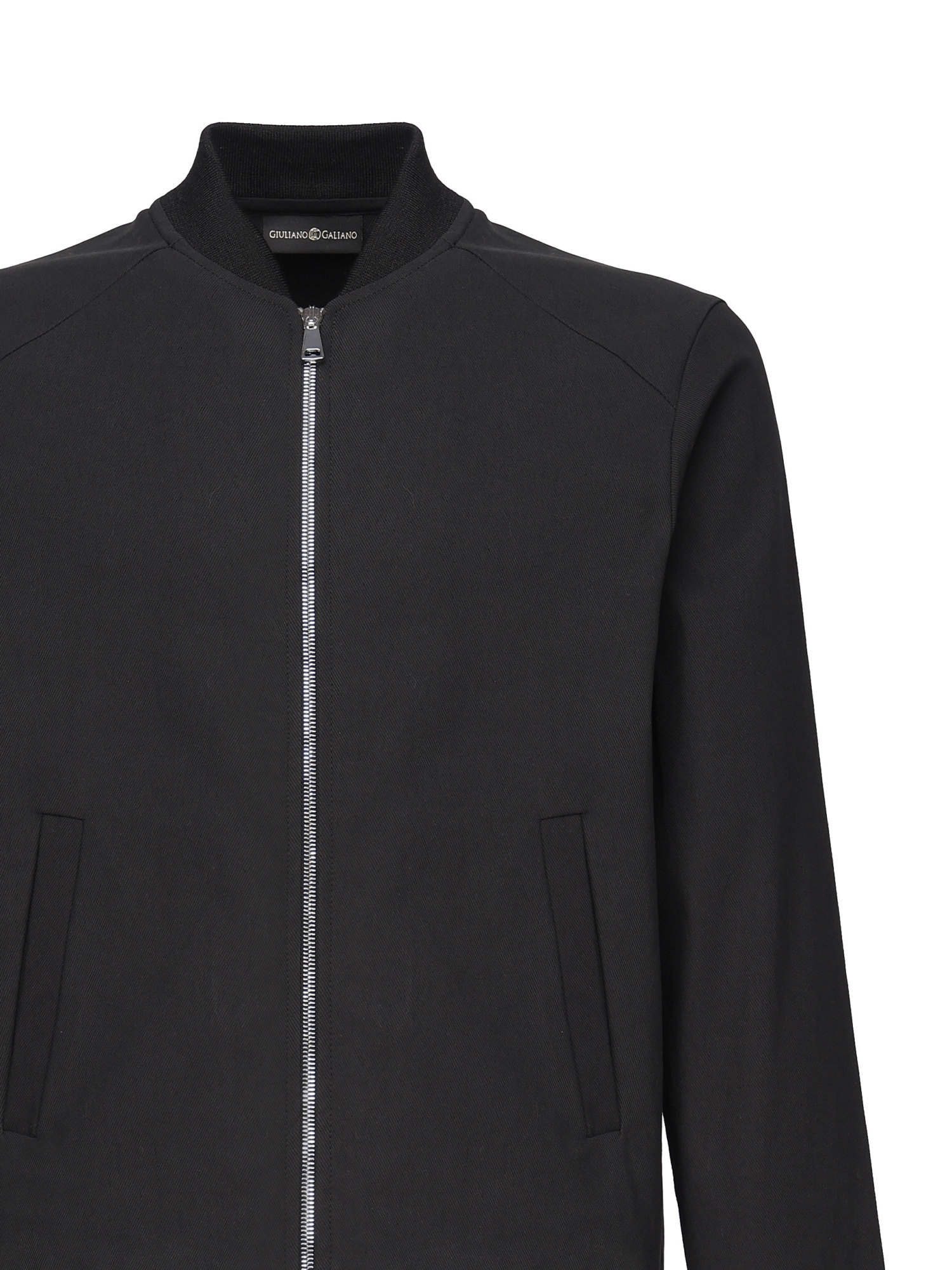 Giuliano Galiano Cotton-blend Bomber Jacket In Black